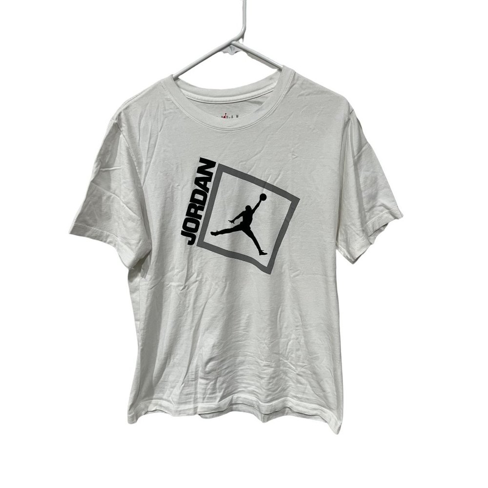 Nike Air Jordan Men's Crewneck Jumpman Box Graphic T-Shirt White‎ Size M